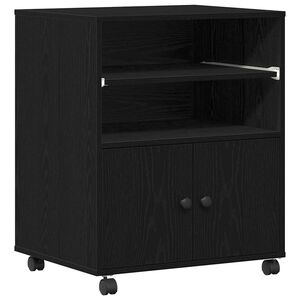 vidaXL Printera statīvs Melns ozols 60 x 48 x 74 cm Inženierijas koks