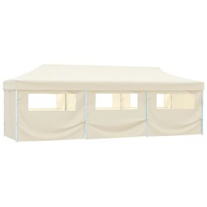 vidaXL saliekama nojume ar 8 sānu sienām, 870x291x315 cm, krēmkrāsas