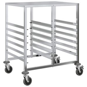 vidaXL paplātes ratiņi ar 12 GN konteineriem 75x55x87 cm