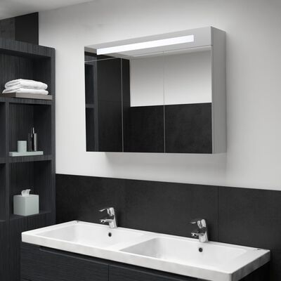 vidaXL vannasistabas skapītis ar spoguli un LED, 88x13x62 cm