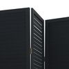 vidaXL 3-paneļu istabas aizslietnis, melns, paulonijas masīvkoks