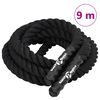 vidaXL kaujas virve, melna, 9 m, 6,8 kg, poliesters