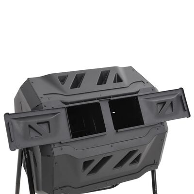 vidaXL dārza komposta kaste, melna, 73x64x95 cm, 160 l