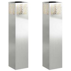 vidaXL Saules LED ceļa gaisma 2 gab. Silti balts 18 x 18 x 80 cm