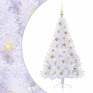 vidaXL Mākslīgā Ziemassvētku eglīte Balts 150 cm PVC un tērauds