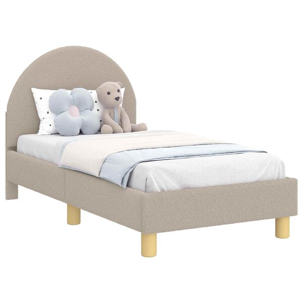 vidaXL Bērnu gultas rāmis ar galvgali Gai&scaron;i pelēks 70 x 140 cm