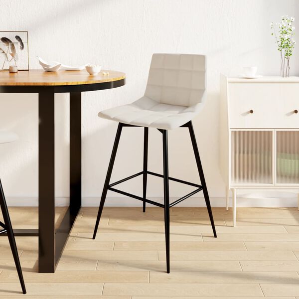 vidaXL bāra krēsls, krēmkrāsas samts