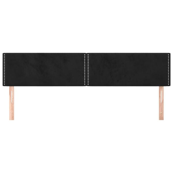 vidaXL gultas galvgaļi, melni, 160x5x78/88 cm, samts