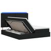 vidaXL LED uzglabā&scaron;anas gulta ar matraci Melns 200 x 200 cm Audums