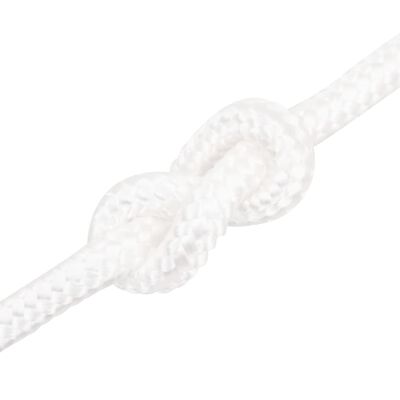 vidaXL laivu virve, balta, 16 mm, 25 m, polipropilēns