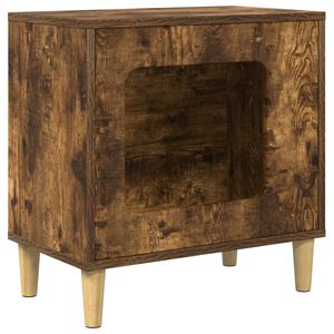 vidaXL Kaķu māja Kūpināts ozols 51 x 30 x 52 cm Inženierijas koks