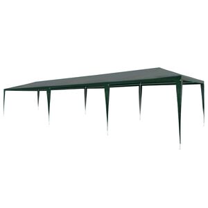 vidaXL svinību telts, zaļa, PE, 3x9 m