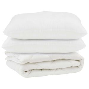 vidaXL Sega ar spilvenu 3 pcs Balts Mikro&scaron;ķiedra