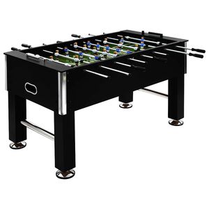 vidaXL galda futbols, 140x74,5x87,5 cm, 60 kg, tērauds, melns