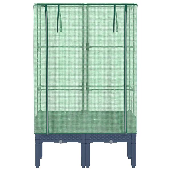 vidaXL paaugstināta puķu kaste ar pārsegu, 80x40x140 cm