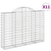 vidaXL arkveida gabiona grozi, 11gb., 200x30x140/160cm, cinkota dzelzs