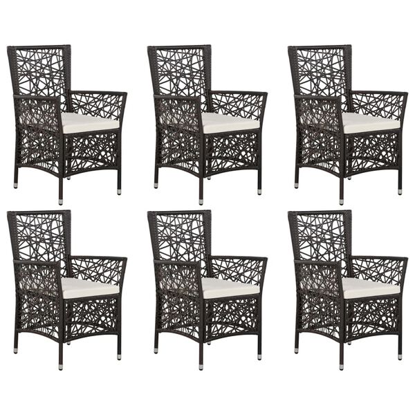 vidaXL 7-daļīgs dārza mēbeļu komplekts, brūns