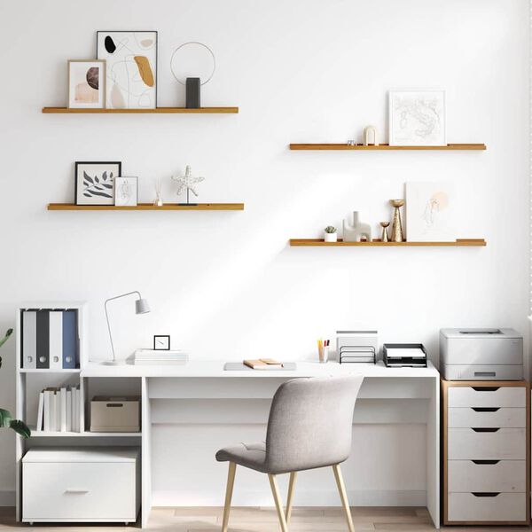 vidaXL Sienas plaukts 4 pcs Bē&scaron;a 100 x 9 x 3 cm Inženierijas koks