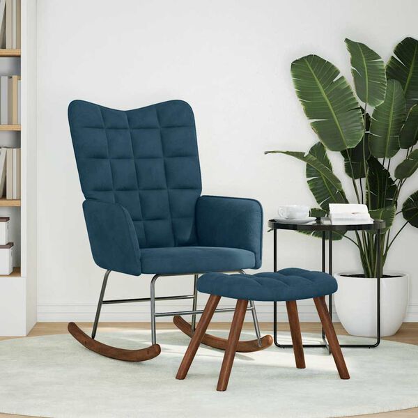 vidaXL &scaron;ūpuļkrēsls ar izkārnījumiem Blue Velvet