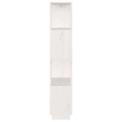 vidaXL grāmatu plaukts, balts, 51x25x132 cm, priedes masīvkoks