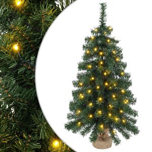 vidaXL Mini Ziemassvētku koks 60 cm 25 LED Silti balts PVC Zaļa