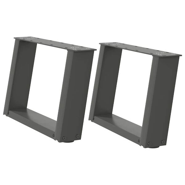 vidaXL kafijas galdiņa kājas, 2 gab., U-veida, antracīta krāsā, 50x(30-31) cm, tērauds