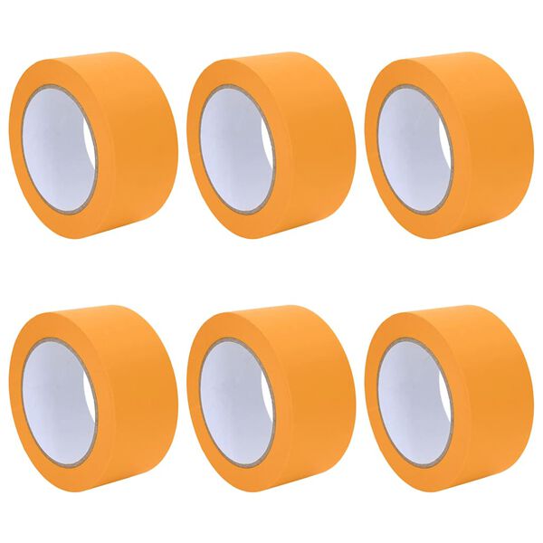 vidaXL Gleznotāja maskē&scaron;anas lentes 6 pcs Dzeltena 50mm x 50m Papīrs