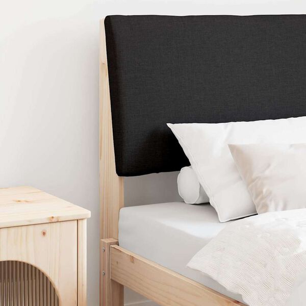 vidaXL Mīkstināts gultas galvgalis Melna 75 cm Ciets priedes koks