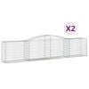 vidaXL arkveida gabiona grozi, 2 gb., 400x50x80/100cm, cinkota dzelzs