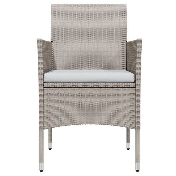 vidaXL 9-daļīgs dārza mēbeļu komplekts ar matračiem, bēšs, melns