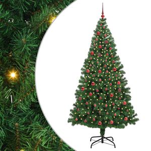 vidaXL Mākslīgā Ziemassvētku eglīte su 300 LED ar statīvu Zaļa 210 cm