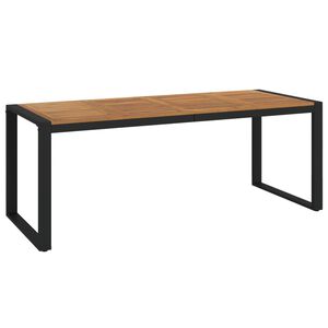 vidaXL dārza galds ar U-formas kājām, 200x90x75 cm, akācijas masīvkoks