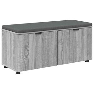 vidaXL Zāles sols ar spilvenu ar durvīm Pelēka Sonoma 100 x 38 x 46 cm