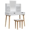 vidaXL Tualetes galda komplekts FAUSKE 5 gab. Balts 100 x 50 x 143 cm