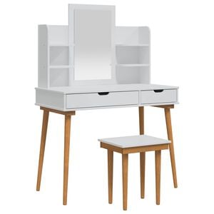 vidaXL Tualetes galda komplekts FAUSKE 5 gab. Balts 100 x 50 x 143 cm
