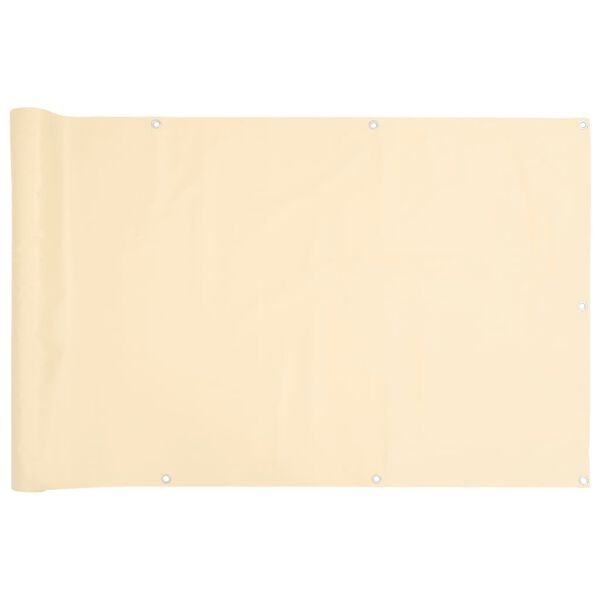 vidaXL balkona aizslietnis, PVC, 1000x75 cm, krēmkrāsas