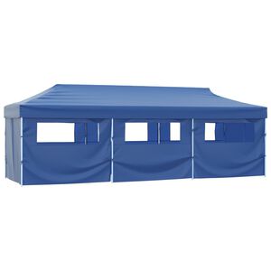 vidaXL saliekama nojume ar 8 sānu sienām, 870x291x315 cm, zila