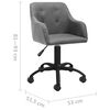 vidaXL grozāmi virtuves krēsli, 4 gab., gai&scaron;i pelēks audums
