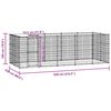vidaXL suņu voljērs ar jumtu, 12,1 m&sup2;, cinkots tērauds