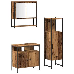 vidaXL Vannas istabas mēbeļu komplekts 3 pcs Brūna Inženierijas koks