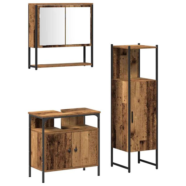 vidaXL Vannas istabas mēbeļu komplekts 3 pcs Brūna Inženierijas koks