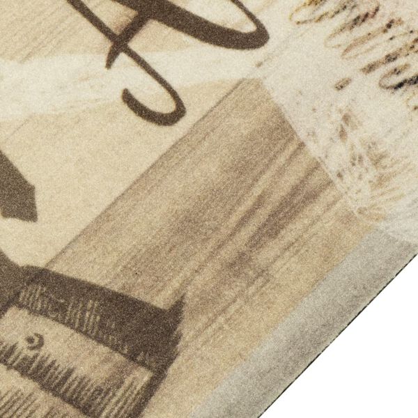 vidaXL virtuves paklājs, mazgājams, ar uzrakstu, 45x150 cm, samts