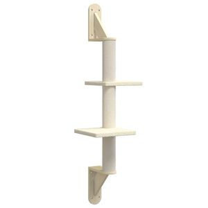 vidaXL kaķu māja ar stabu nagu asinā&scaron;anai, 108 cm, krēmkrāsas