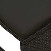 vidaXL Dārza dīvānu komplekts ar spilvenu 6 pcs Melna poliratāns