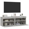 vidaXL TV galdiņi ar LED lampiņām, 2 gab., betona pelēki, 60x30x40 cm