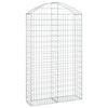 vidaXL arkveida gabiona grozs, 100x30x160/180 cm, cinkota dzelzs