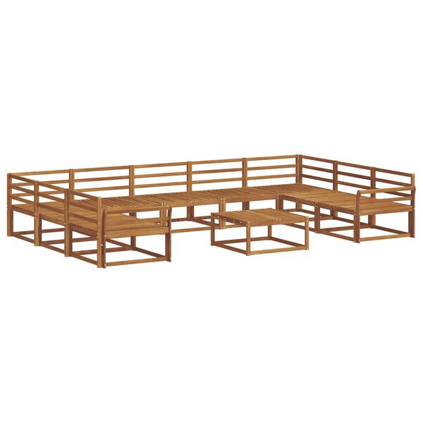 vidaXL Āra dīvānu komplekts 10 pcs Dabiska Cietā akācijas koks