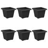 vidaXL Kvadrātveida Ziedu Pods 6 pcs Melna 33 x 33 x 26 cm Plastmasa