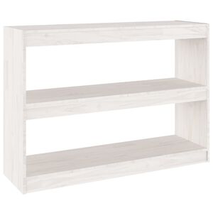 vidaXL grāmatu plaukts, balts, 100x30x71,5 cm, priedes masīvkoks