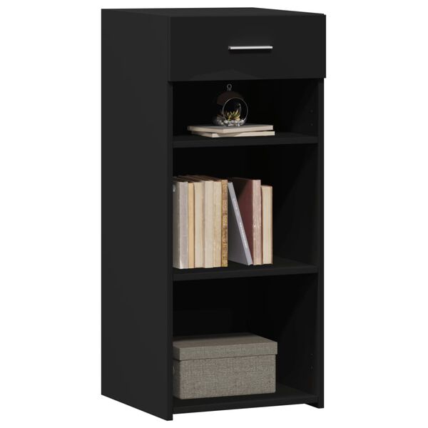 vidaXL kumode, melna, 40x42,5x93 cm, inženierijas koks, melns